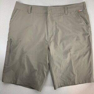 Simms Fishing Shorts Mens 40 Khaki Brown Stretch Quick Dry Cargo Pocket